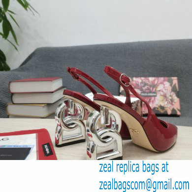 Dolce  &  Gabbana Heel 10.5cm Slingbacks Patent Red with DG Heel 2022